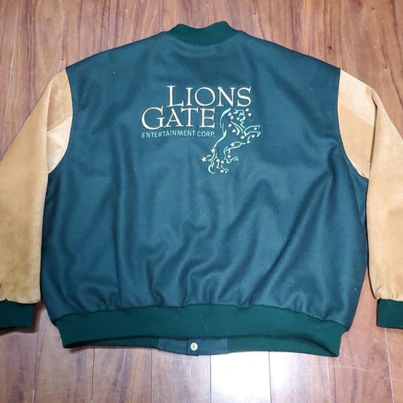 Rare Vintage Sichel Lion's Gate Production Crew Leather  Bomber Jacket Men XL - Picture 9 of 9